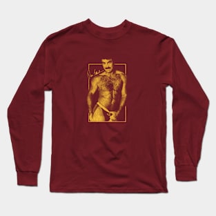 Tom Selleck 80s aesthetic Vintage Look Gold Long Sleeve T-Shirt